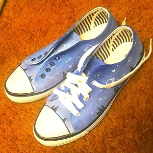 Custom hand painted starry night sneakers size 9